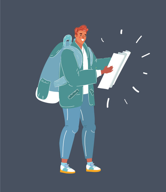 黑暗中拿着地图和背包的男人图片下载