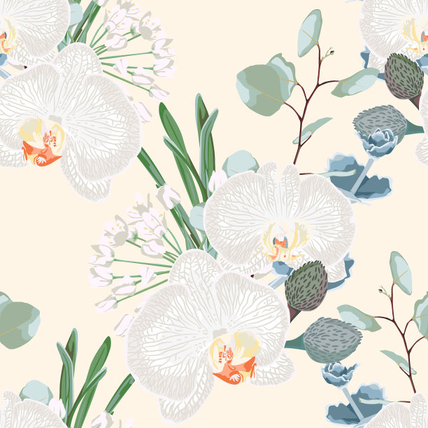 热带夏季画无缝图案图片下载