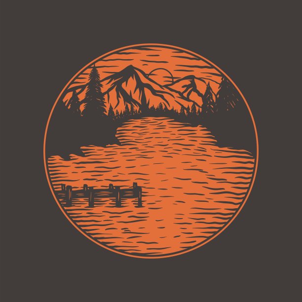 湖景矢量图图片下载