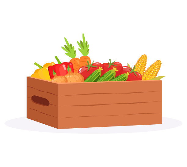 收获在棺材半平面RGB彩色矢量插图图片下载