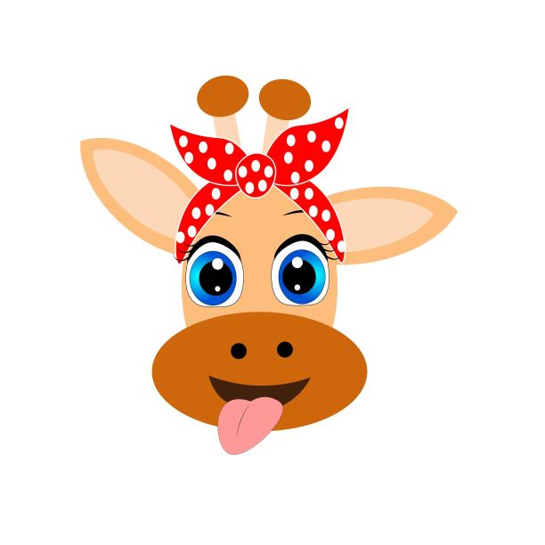 动物头脸插图与红色头巾图片下载