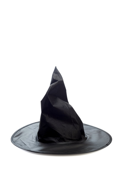 女巫或巫师的帽子装饰在白色图片下载