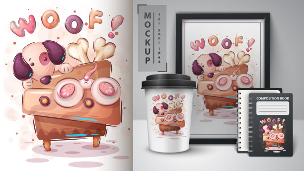 狗在梳妆台上-海报和商品图片下载