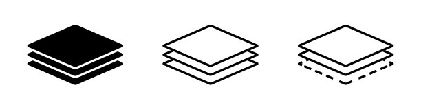 层图标。向量孤立的元素。勾勒出三层屋顶矢量图标。股票向量。图片下载