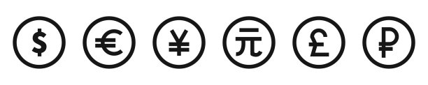 货币符号集。矢量孤立元素。货币图标集合图片下载