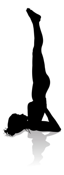 瑜伽普拉提姿势女人剪影图片下载