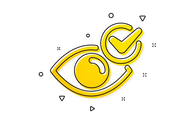 检查眼睛图标。眼科医生诊所的迹象。验光的愿景。向量图片下载