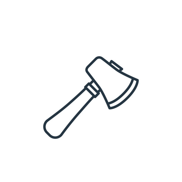 Axe矢量图标孤立在白色背景。轮廓，细线斧图标用于网站设计和移动，应用程序开发。细线斧轮廓图标矢量插图。图片下载