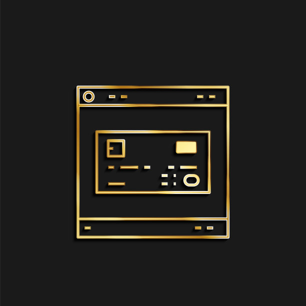 付款方式，签证金图标。矢量插图的黄金图标图片下载