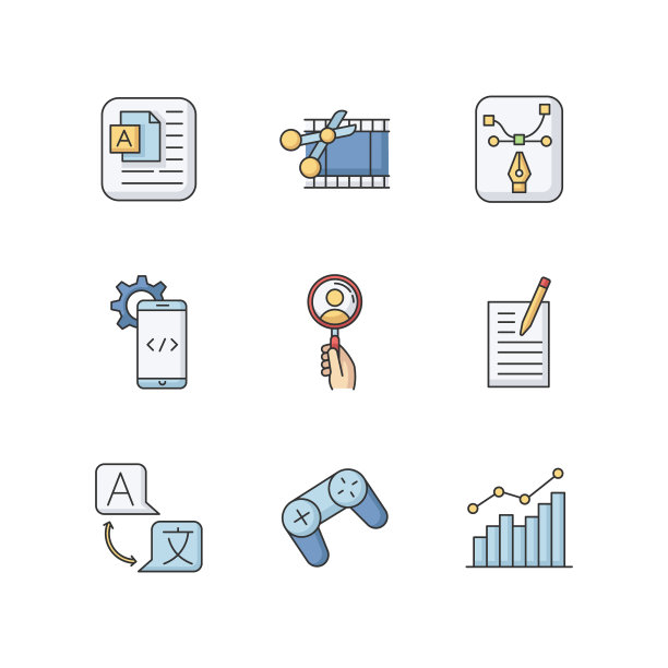 自由职业者工作元素RGB颜色图标设置图片下载