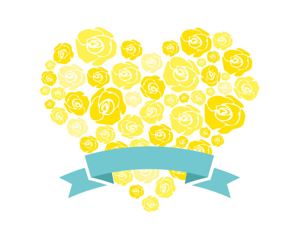 玫瑰花矢量插图。心形的玫瑰花图片下载