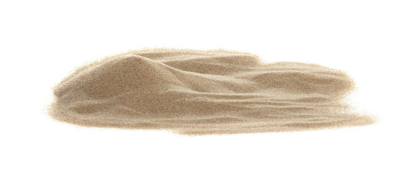 堆沙漠沙孤立在白色的背景图片下载