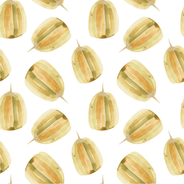 无缝水彩图案与黄色南瓜。秋天的背景，万圣节，节日，季节，收获。图片下载