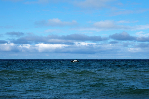 在大海中央的小船图片下载