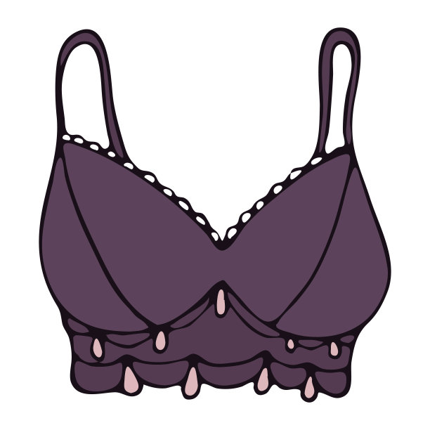 女性性感内衣-胸罩，上衣，泳衣上衣，矢量元素涂鸦风格图片下载