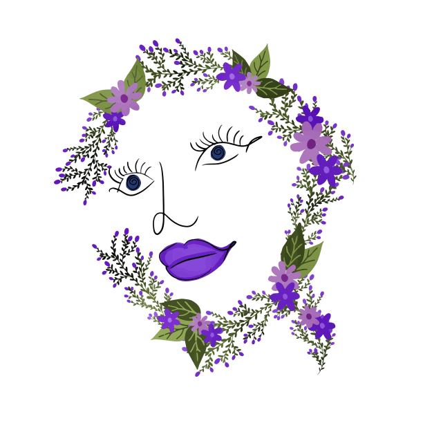 女人的脸被鲜花包围着图片下载