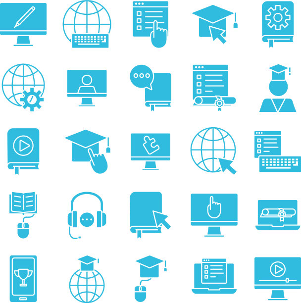 捆绑教育剪影设置图标图片下载