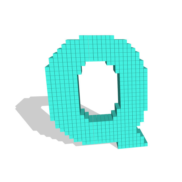 3d像素大写字母q图片下载