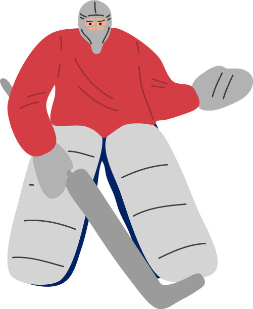 守门员曲棍球运动员在行动中图片下载