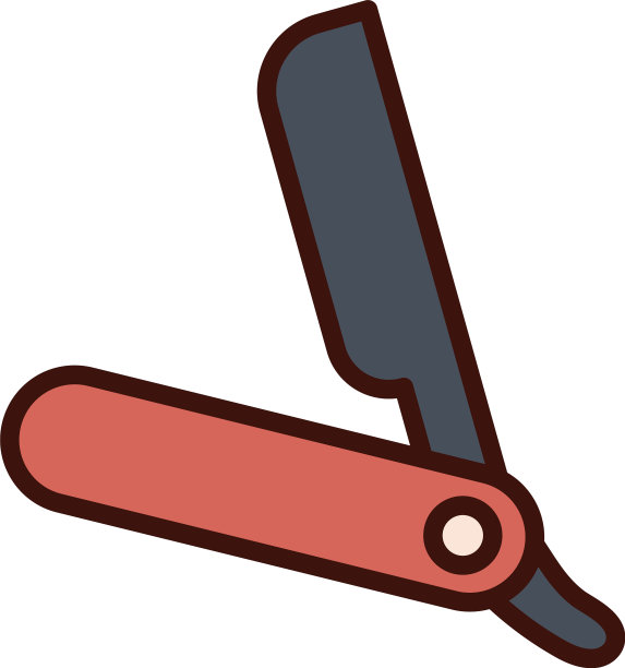 理发师剃须刀线和填充图标图片下载