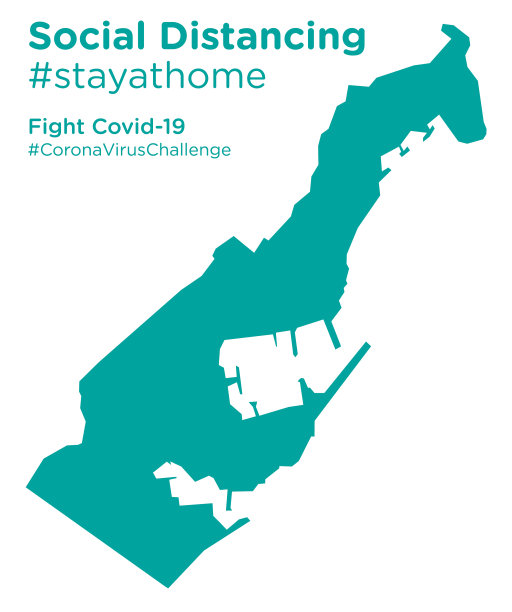 摩纳哥地图与社交距离呆在家标签图片下载