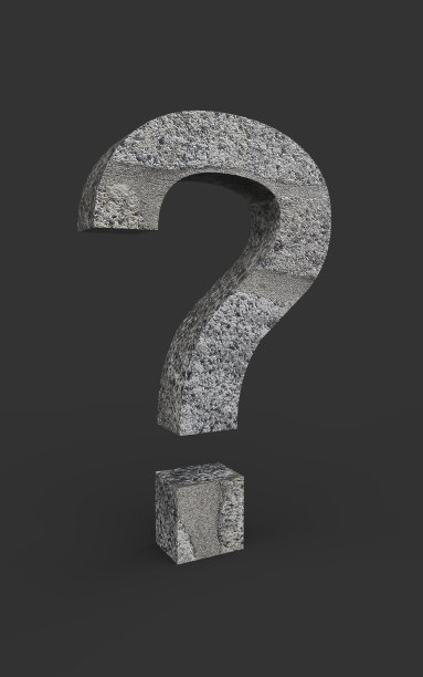 深灰色背景上的花岗岩问号图片下载