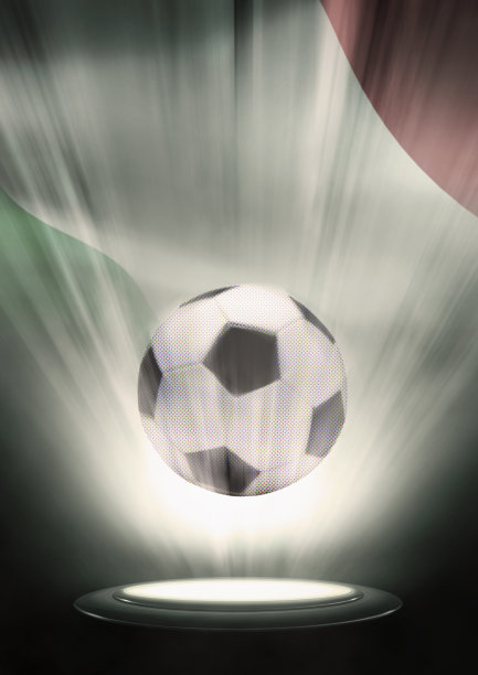 以意大利国旗为背景的足球图片下载