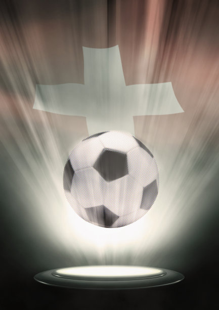 以瑞士国旗为背景的足球图片下载