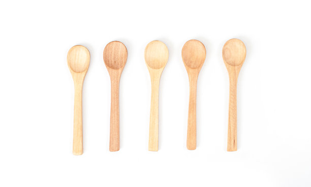 孤立的小木勺图片下载