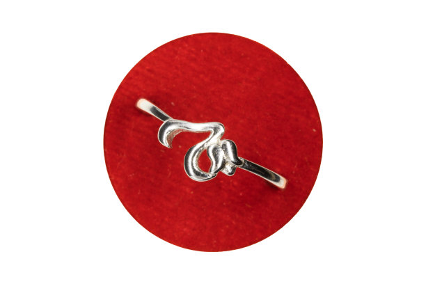 扭曲的命运CZ环在925纯银铑完成妇女和女孩图片下载