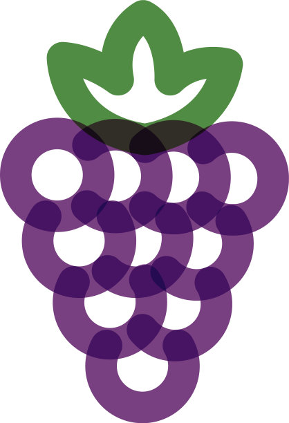 葡萄鲜果叠加线条造型图标图片下载