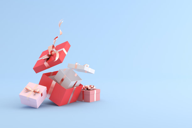 模拟的礼盒在最小的风格。3 d渲染。图片下载