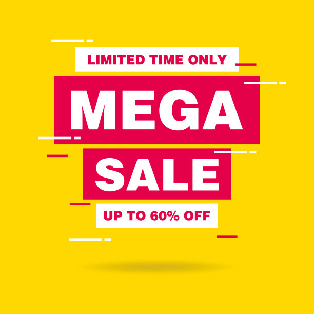 简单干净的粉红色mega sale callout标志横幅图片下载