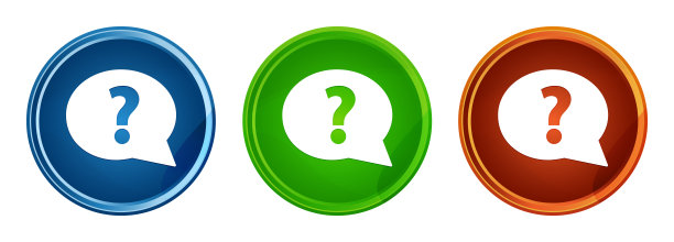 问号气泡图标时尚圆形按钮设置玻璃设计图片下载