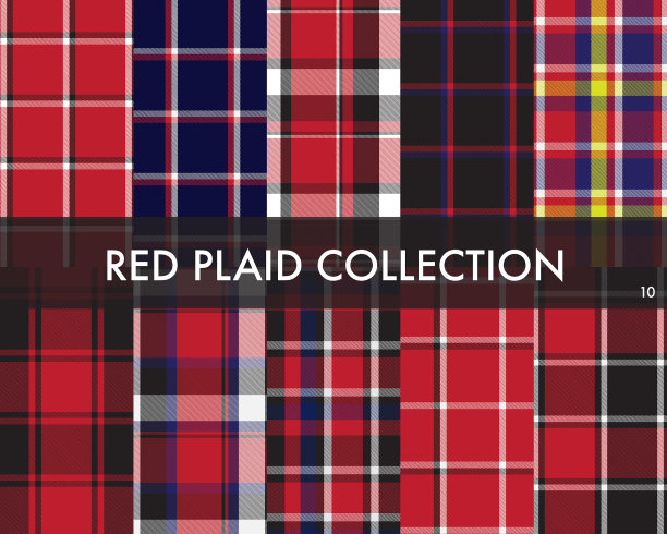 红色格子呢格子无缝图案图片下载