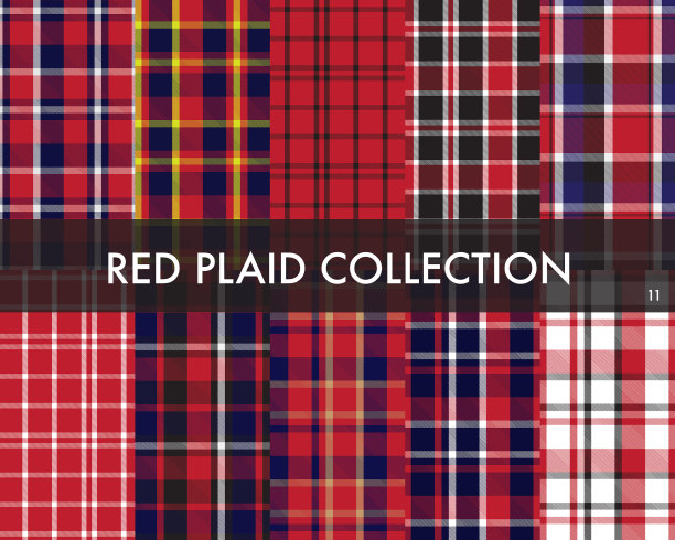 红色格子呢格子无缝图案图片下载