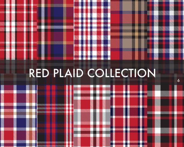 红色格子呢格子无缝图案图片下载