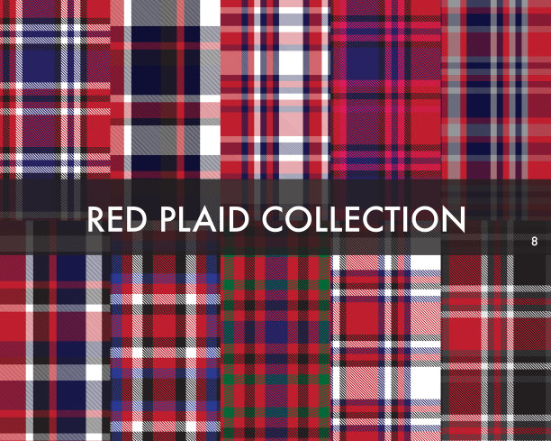 红色格子呢格子无缝图案图片下载