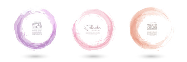 圆形喷溅与粉彩水彩集图片下载