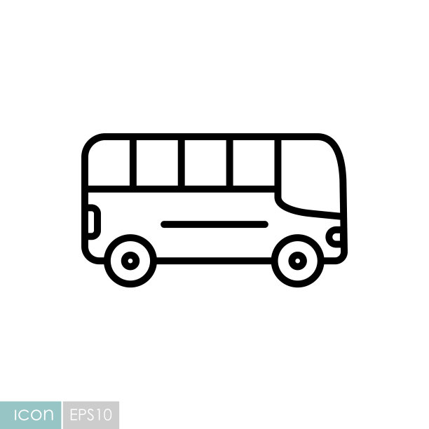 城市公交平面矢量图标图片下载