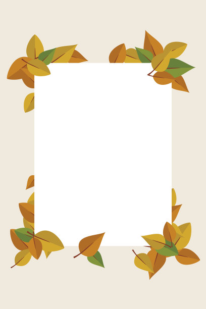 用秋叶装饰的留白相框图片下载