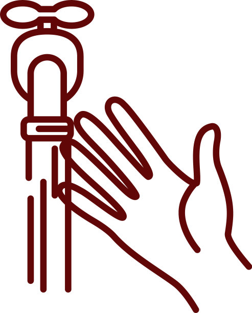 手和水龙头图标线条风格图片下载