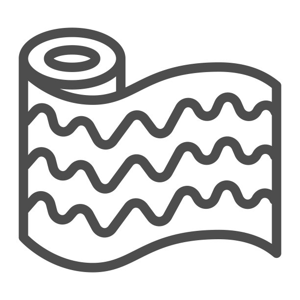 墙纸卷线图标，房屋修复概念，装饰墙面材料标志上的白色背景，墙纸图标轮廓风格的移动概念和网页设计。矢量图形。图片下载