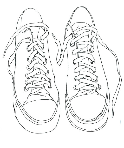 图形运动鞋对孤立的白色插图。图片下载