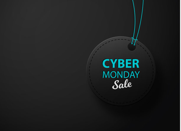 网络星期一黑色皮革标签或价签。黑色的标签。图片下载