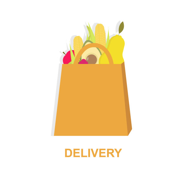 购物袋里装满了新鲜的水果和蔬菜，创意形象图片下载