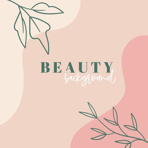 有机最小时尚矢量背景模板的社交媒体帖子。抽象花卉粉彩背景图片下载