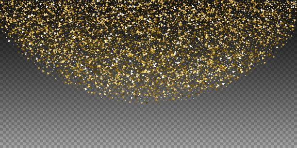 金色三角形奢华闪闪发光的五彩纸屑。Scattere图片下载