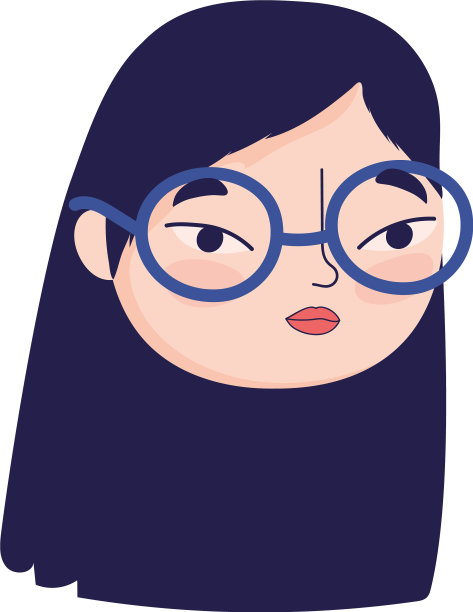 面对年轻女子戴眼镜的女性性格图片下载