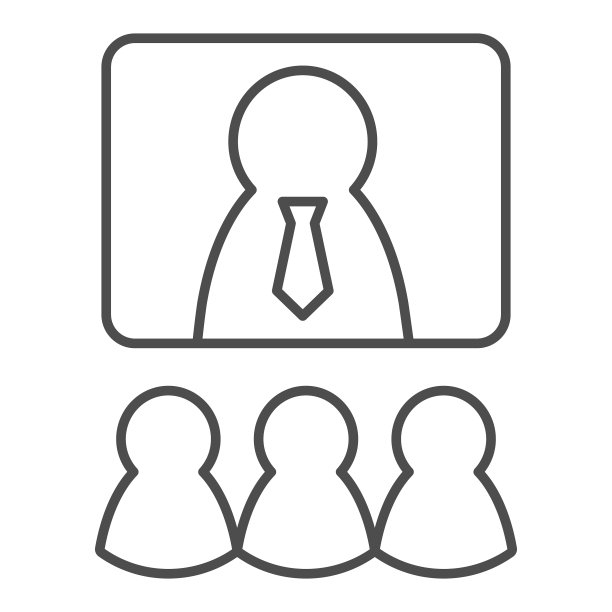 老板和员工沟通细线图标图片下载